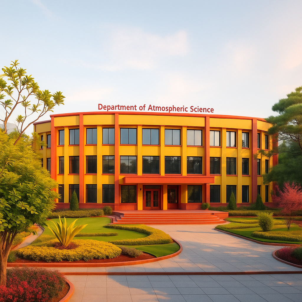 Department building with modern architecture and landscaped surroundings